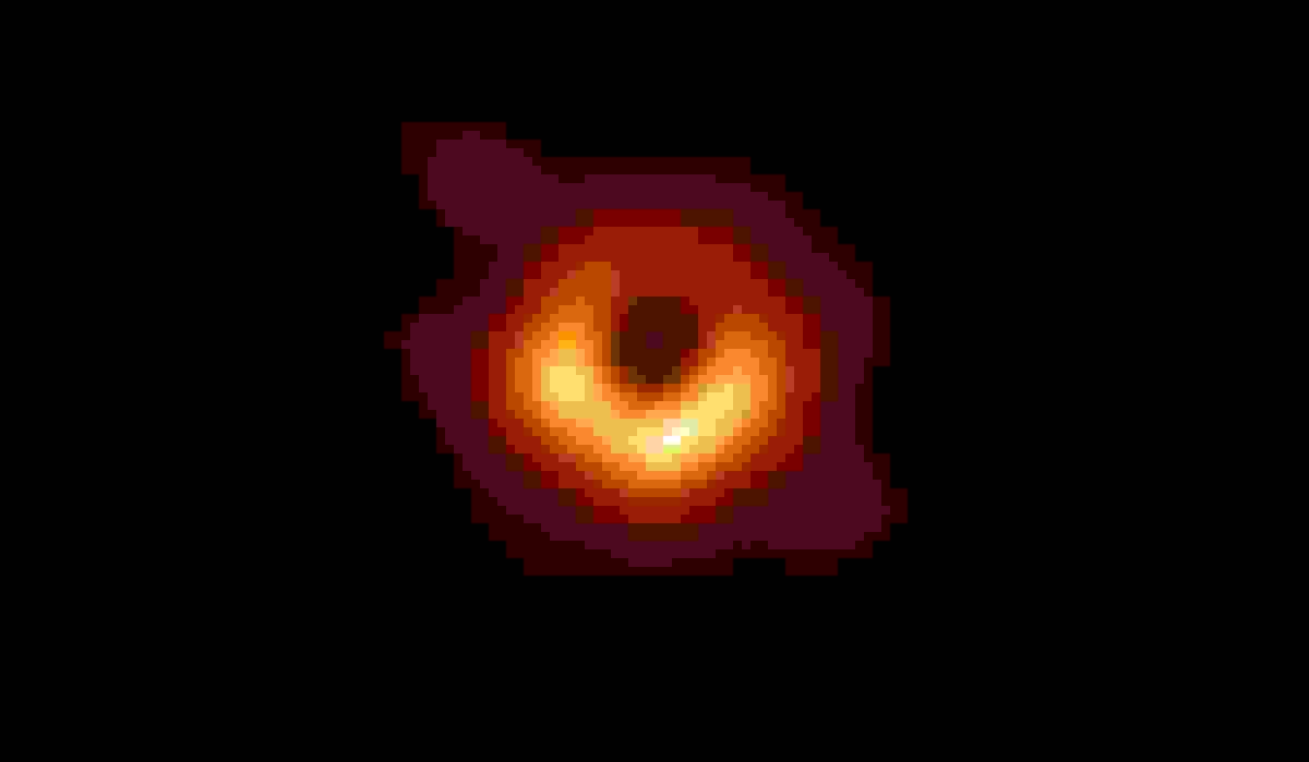 Revelação da primeira imagem de um buraco negro supermaciço.
