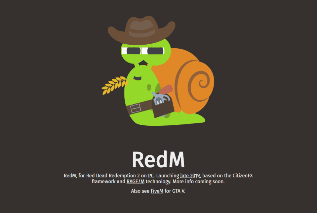 Imagem da página inicial do site RedM.GG