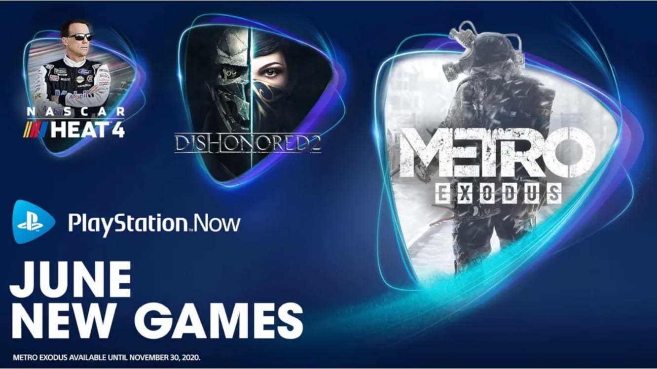 PlayStation Now de Junho, novos jogos ingressam no serviço! Metro Exodus, Dishonored 2 e NASCAR Heat 4 são três dos oito novos jogos.