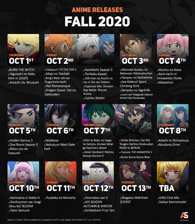 Saiba todos os animes lançamento de outubro de 2020 2022 Viciados