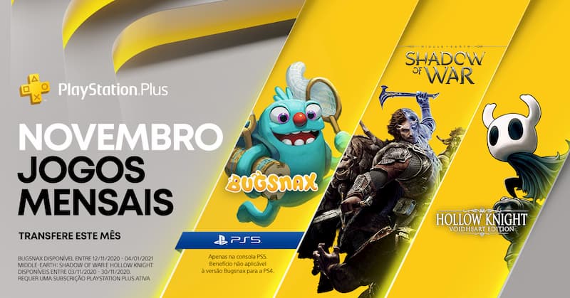 Jogos gratuitos da PS Plus de Novembro para PlayStation 4 e PS5!