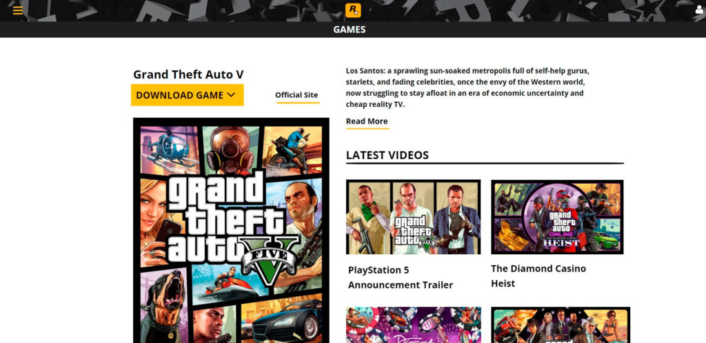 Os burlões usam um site muito similar ao da Rockstar Games para promover uma cópia falsa de GTA 5.
