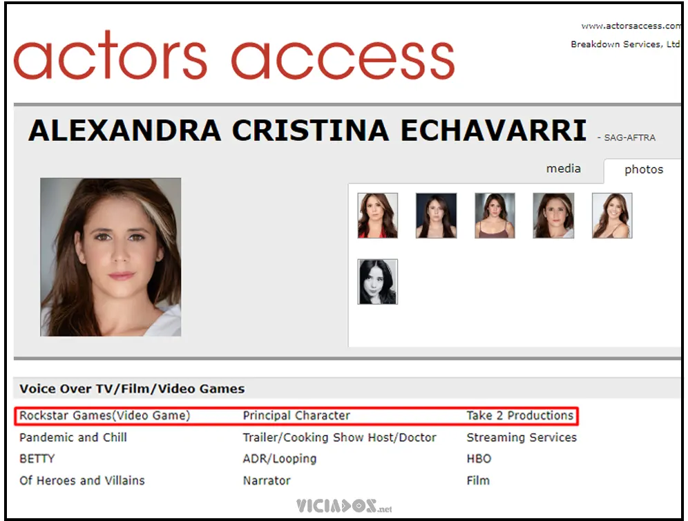 La actriz Alexandra Cristina Echavari filtró que es la heroína de Rockstar Games, posiblemente GTA 6.