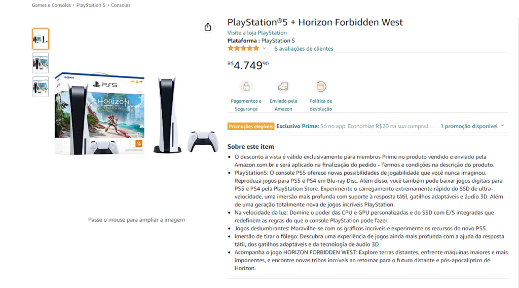 PlayStation 5 | Estoque na Amazon é reabastecido com novo bundle para o console 2024 Portal Viciados