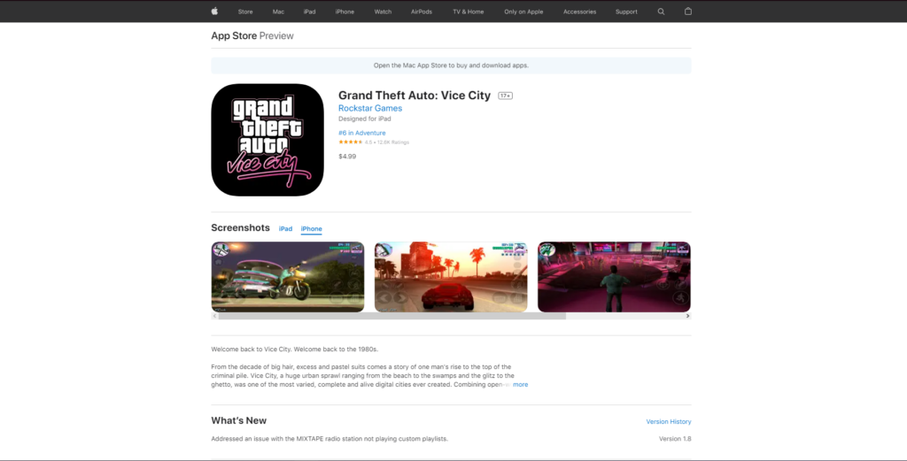 Rockstar Games remove GTA Vice City da Google Play Store 3