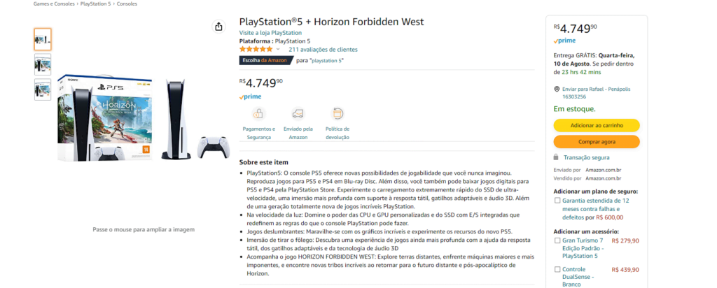 PlayStation 5 | Amazon renova estoque do console com desconto 2024 Portal Viciados