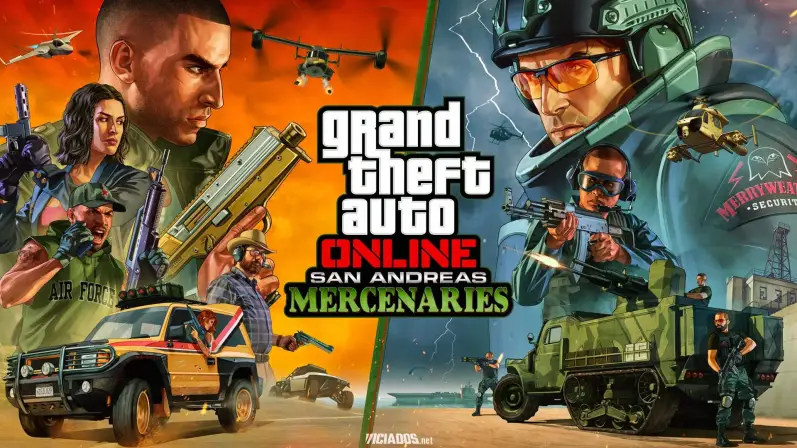 GTA 6 é culpado; Trailer da nova DLC do Grand Theft Auto Online é decepcionante 14 GTA Online GTA 6 Grand Theft Auto VI Rockstar Games DLC Mercenarios de San Andreas Los Santos Mercenaries Trailer 2023