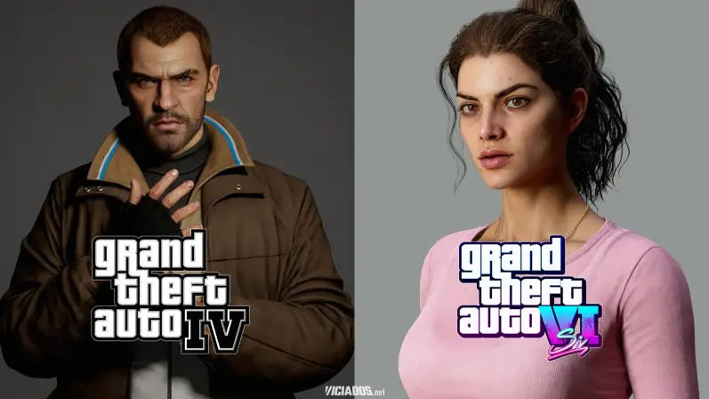 GTA IV GTA 4 Grand Theft Auto VI IV GTA 6 Rockstar Games 2023 Niko Lucia Side By Side