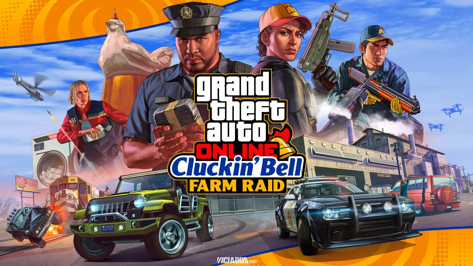 GTA 5 | Rockstar Games anuncia DLC de história "Invasão ao Aviário Cluckin' Bell" com novo trailer 2024 Portal Viciados