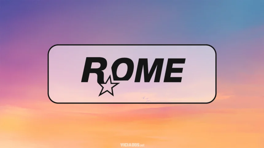 Relatórios indicam que o Project ROME para GTA Online e para GTA 6 está sendo desenvolvido internamente na Rockstar Games. (Logotipo Project Rome por GTA Focal)