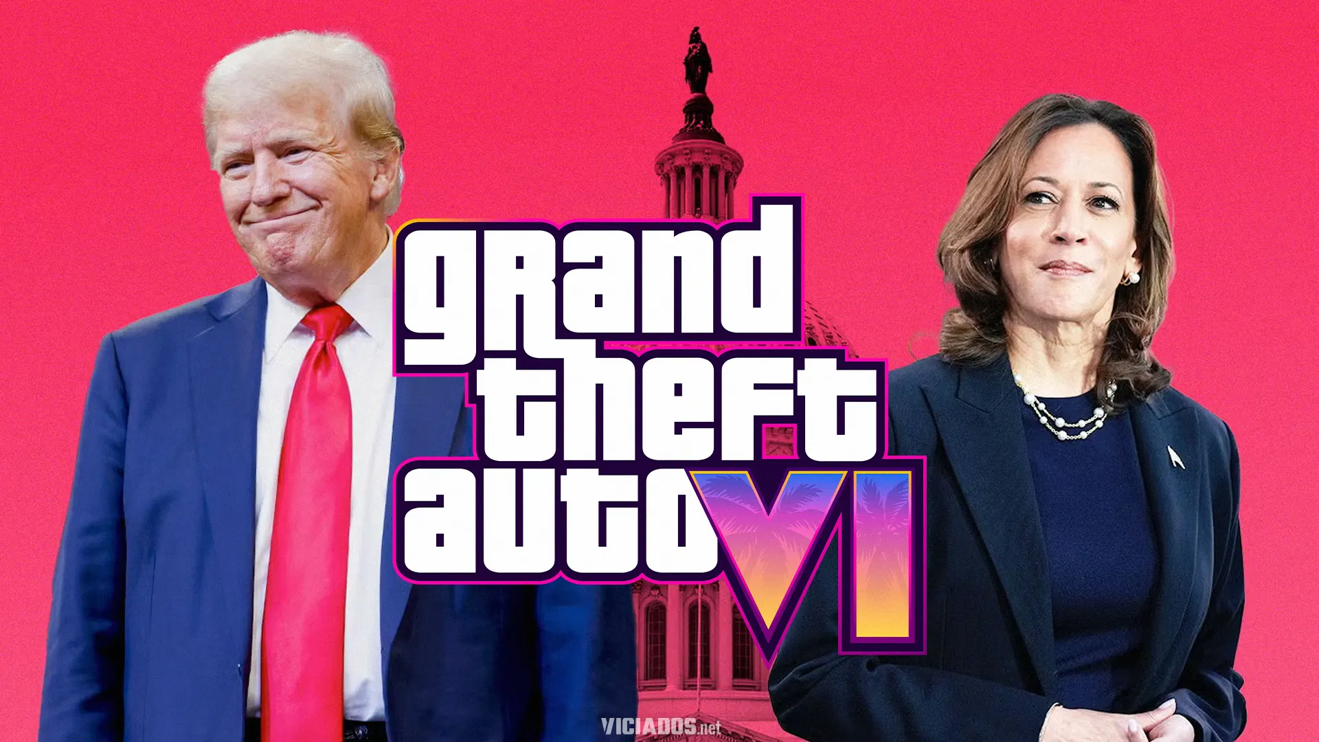 GTA 6 Grand Theft Auto VI Trailer 2 Donald Trump Kamala Harris Rockstar Games 2024
