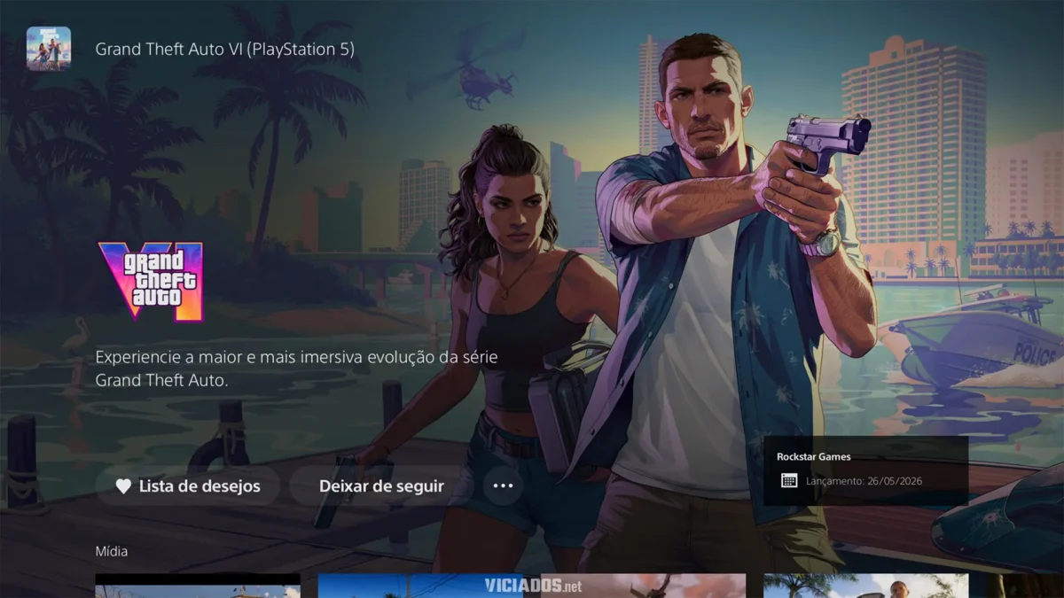 GTA 6 no PlayStation 5 | Grand Theft Auto VI acaba de ser adicionado na PlayStation Store