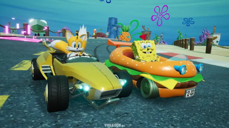 Sonic Racing CrossWorlds Sponge Bob Square Pants Bob Esponja Calca Quadrada PS5 PS4 Xbox One Xbox Series X Series S Switch 2025 SEGA