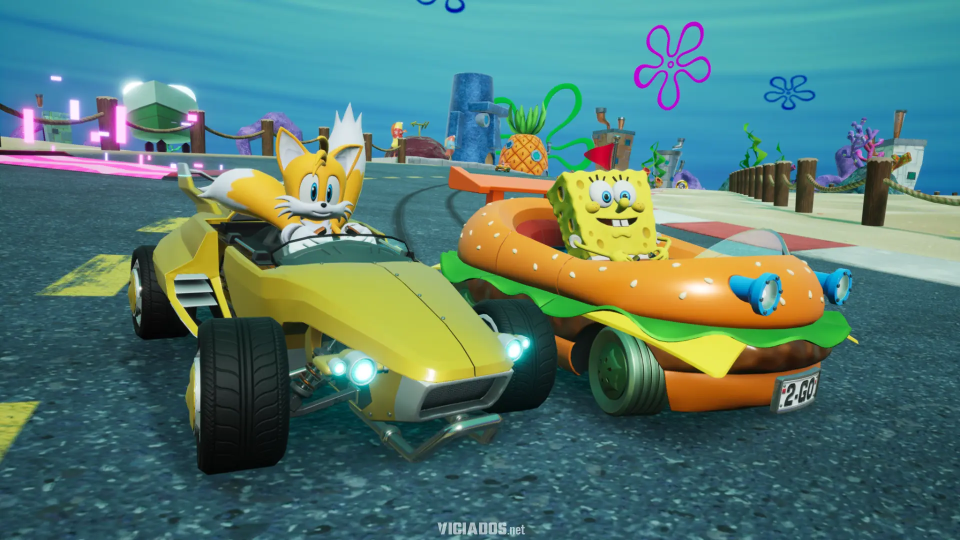 Sonic Racing CrossWorlds Sponge Bob Square Pants Bob Esponja Calca Quadrada PS5 PS4 Xbox One Xbox Series X Series S Switch 2025 SEGA
