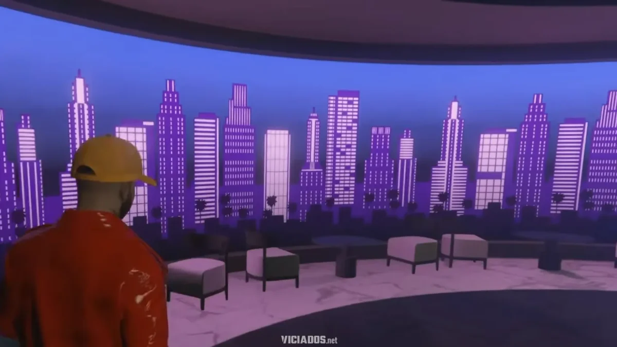O salão de festas das novas mansoes contam com uma tematica inspirada em Vice City, cidade de GTA 6.