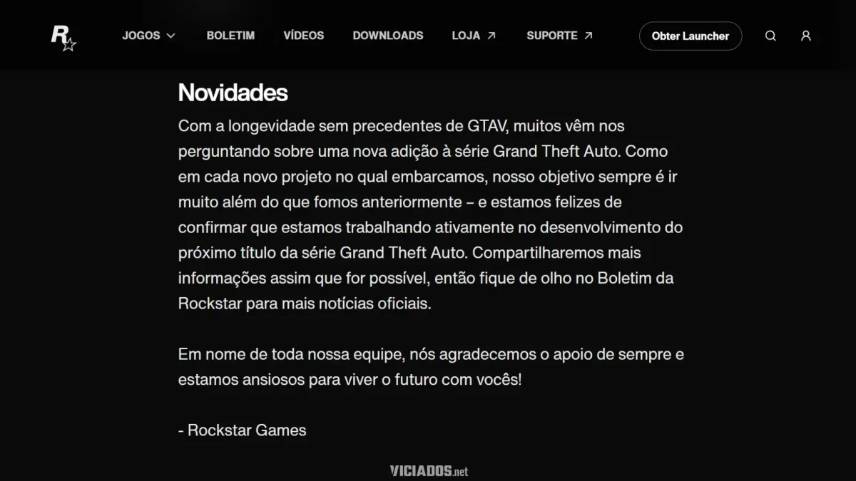 Fevereiro de 2022: a Rockstar confirma um novo GTA pela primeira vez
