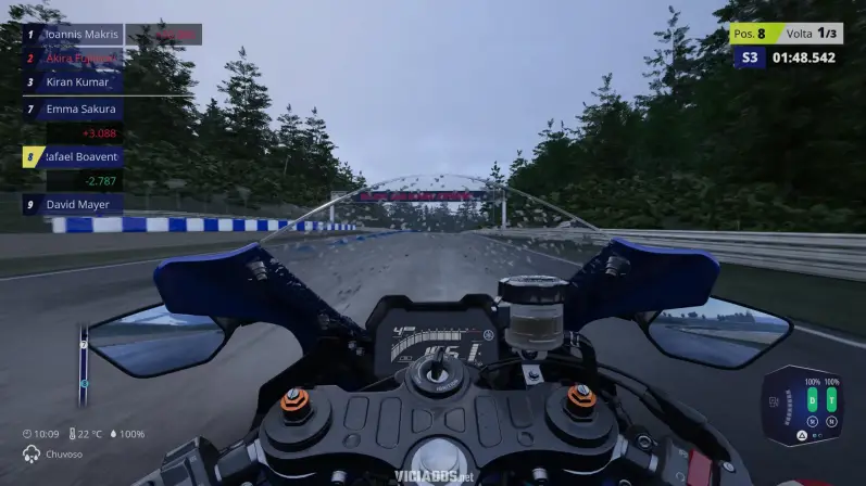 Como RIDE 6 transforma o DualSense do PS5 no painel da sua moto (Literalmente!) 14 RIDE 6 PS5 PlayStation 5 Portal Viciados Review Rafael Race Rain