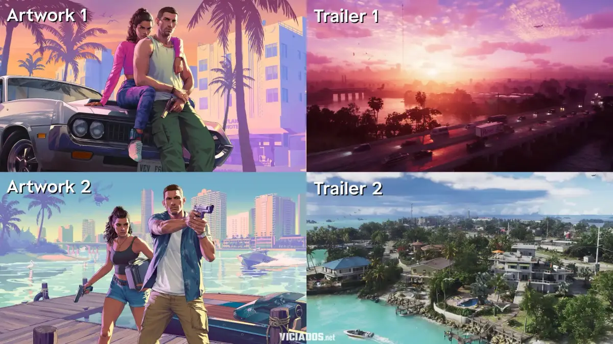 GTA 6 Palete de Cores Jason Lucia Grand Theft Auto VI Trailer Artwork Rockstar Games 2026