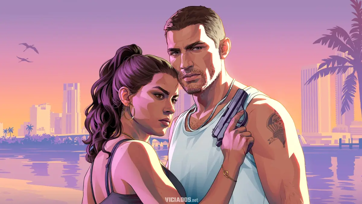 GTA 6 Arte Oficial da Lucia e Jason Grand Theft Auto VI Rockstar Games 2026 1