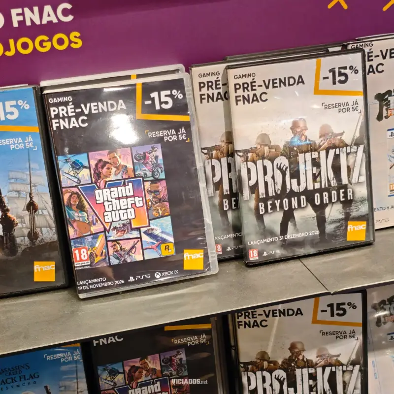 O hype de GTA 6 chegou às lojas físicas! Veja fotos exclusivas do marketing em Portugal 12 GTA 6 Grand Theft Auto VI Fnac Marketing Portugal 2026 2