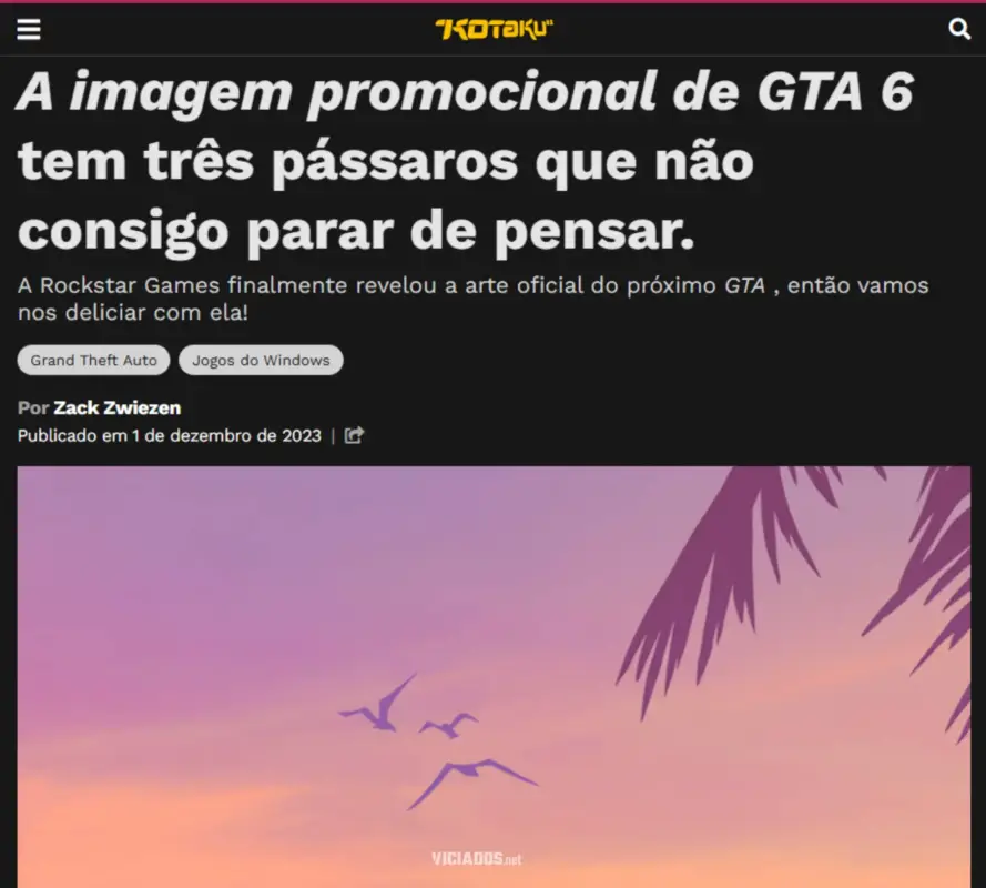 GTA 6 e os pássaros: a Rockstar Games escondeu uma mensagem oculta desde 2023? 13 GTA 6 Grand Theft Auto VI Passaros Birds Kotaku 2026