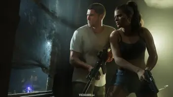 Jason e Lucia com arma