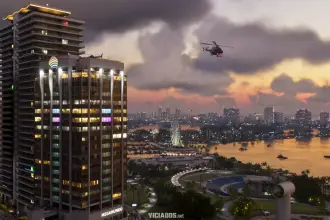 GTA 6 Grand Theft Auto VI Rockstar Games Vice City de Noite Helicoptero 2026