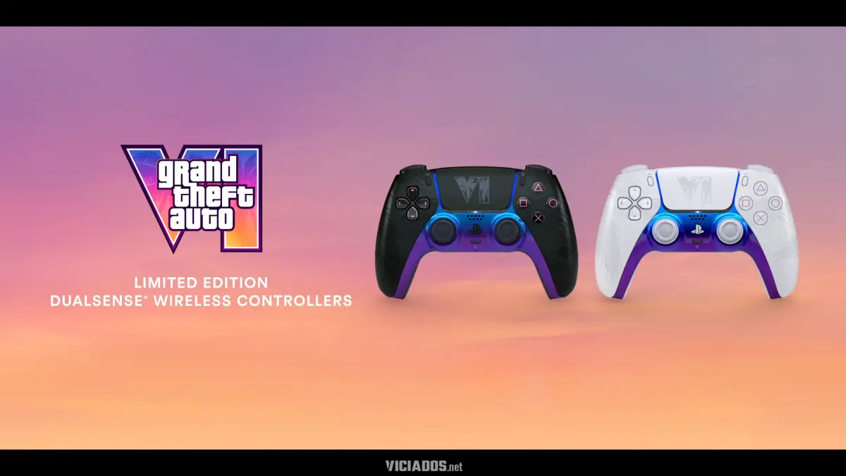 PlayStation revela controles DualSense de edição limitada inspirados em GTA 6 12 GTA 6 Grand Theft Auto VI Edicao Especial Controle PS5 PlayStation 5 oficial Limited Edition DualSense Controllers 2026 2