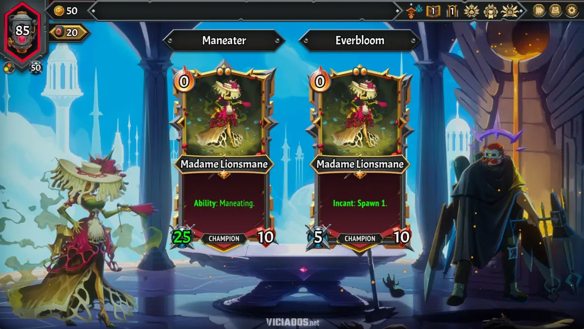Cartas de campe&otilde;es de cl&atilde;s em Monster Train 2