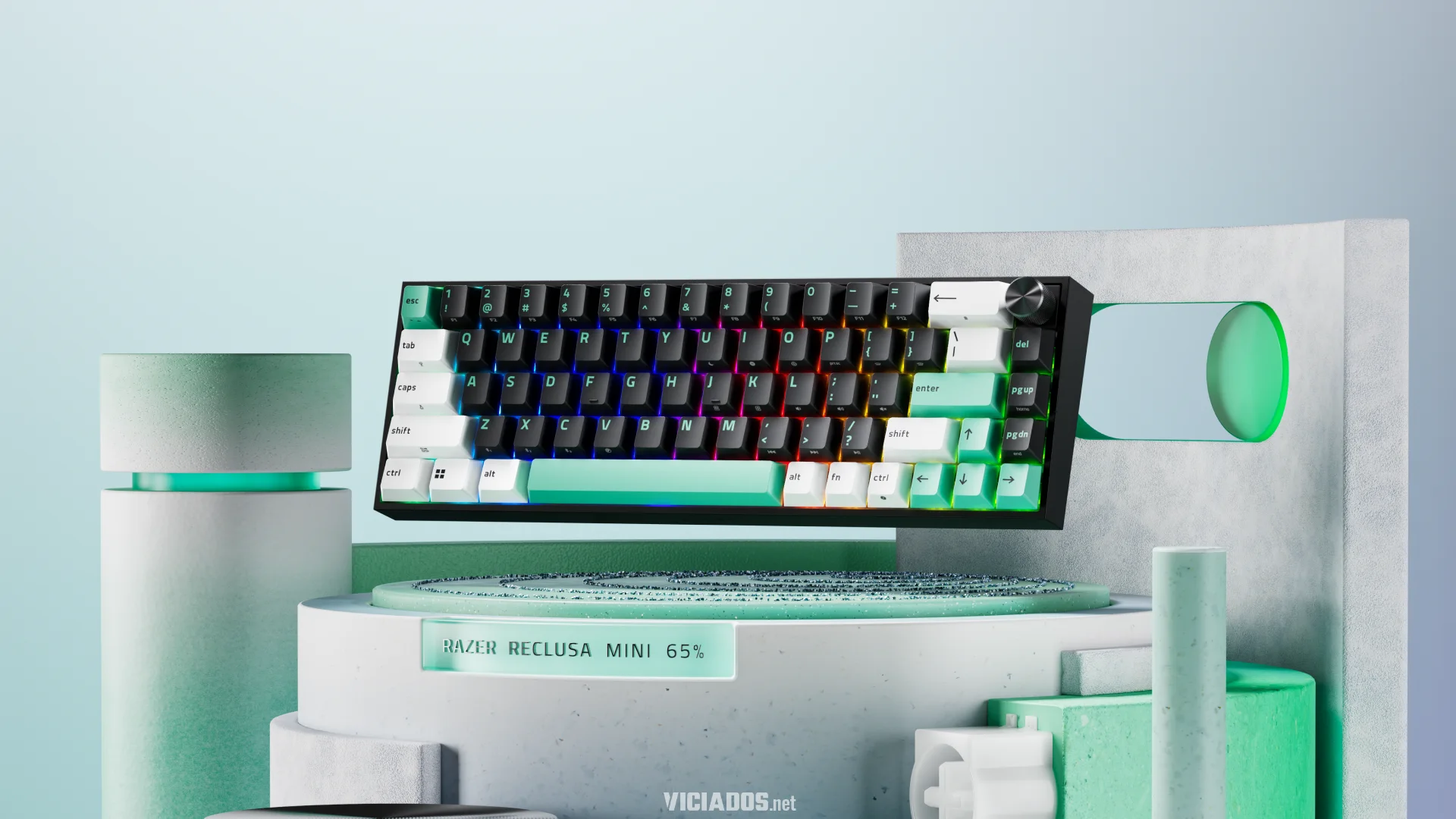 Razer apresenta Reclusa Mini 65% com switches magnéticos e som refinado para jogos