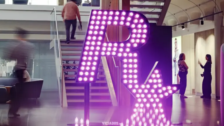 Rockstar Games Logotipo Neon North GTA 6 Grand Theft Auto VI 2026
