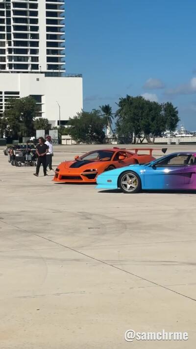 Carros temáticos de GTA 6 rodando por Miami (vídeo 10 de @samchrme)